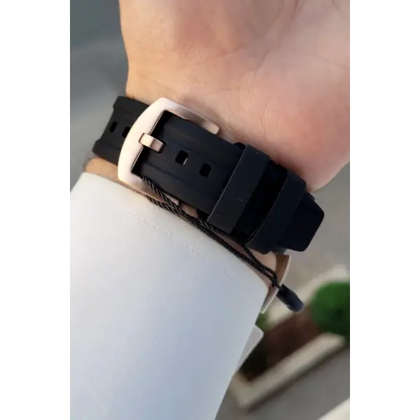 45 Mm Kasası Rose Kordonu Siyah Renk İç Göstergeleri Aktif Erkek Kol Saati