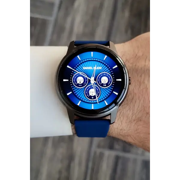 Android/ios Uyumlu Arama Özellikli Lacivert Renk Kordonlu Akıllı Kol Saati