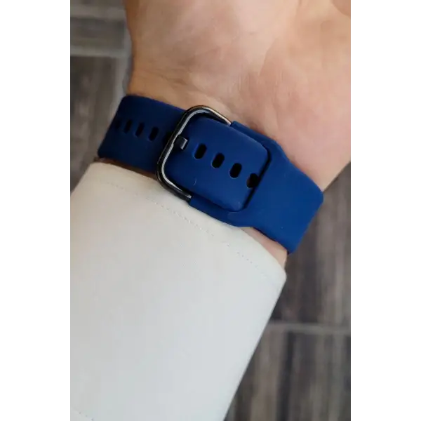 Android/ios Uyumlu Arama Özellikli Lacivert Renk Kordonlu Akıllı Kol Saati