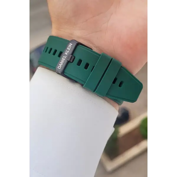 Kasası Gümüş Kordonu Yeşil Renk Android ve ios Uyumlu Hediye Paketli Akıllı Kol Saat