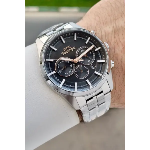 42 Mm Kadranı Füme Kordonu Gümüş Renk İç Göstergeleri Aktif Erkek Kol Saati