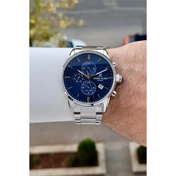 Kadranı Lacivert Kordonu Gümüş Renk 42 Mm İç Göstergeleri Aktif Erkek Kol Saati