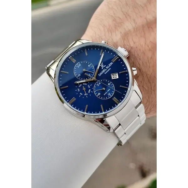 Kadranı Lacivert Kordonu Gümüş Renk 42 Mm İç Göstergeleri Aktif Erkek Kol Saati