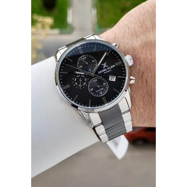 Gümüş Siyah Renk 42 Mm İç Göstergeleri Aktif Erkek Kol Saati