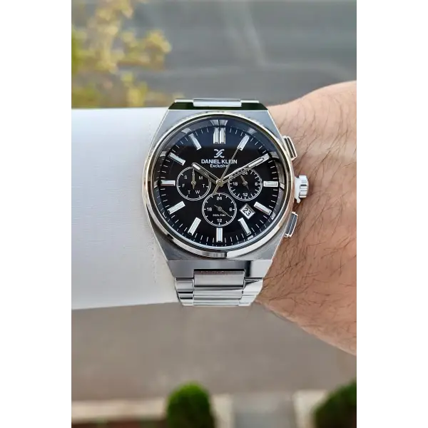 Kadranı Siyah Kordonu Gümüş Renk 43 Mm İç Göstergeleri Aktif Erkek Kol Saati