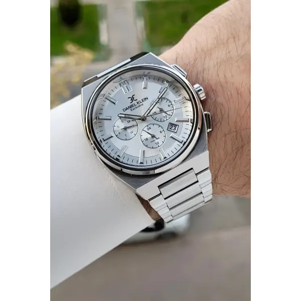 Gümüş Renk 43 Mm İç Göstergeleri Aktif Erkek Kol Saati