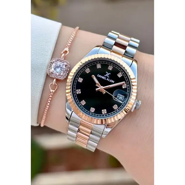 Rose Gümüş Renk 33 Mm Kadın Kol Saati ve Bileklik