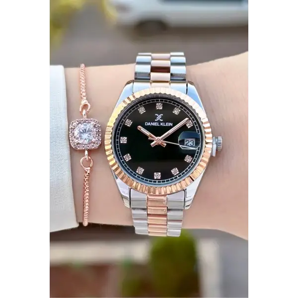 Rose Gümüş Renk 33 Mm Kadın Kol Saati ve Bileklik