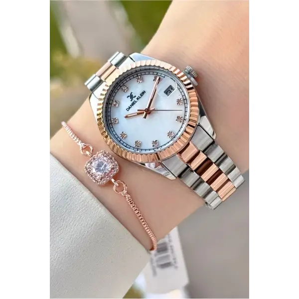 Rose Gümüş Renk 33 Mm Kadın Kol Saati ve Bileklik