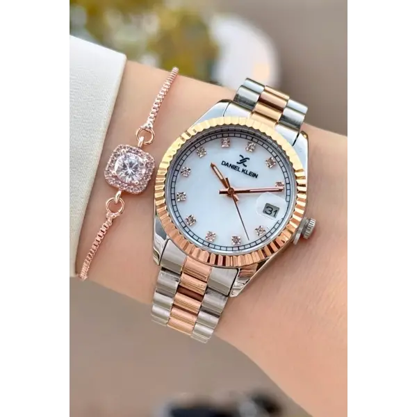 Rose Gümüş Renk 33 Mm Kadın Kol Saati ve Bileklik