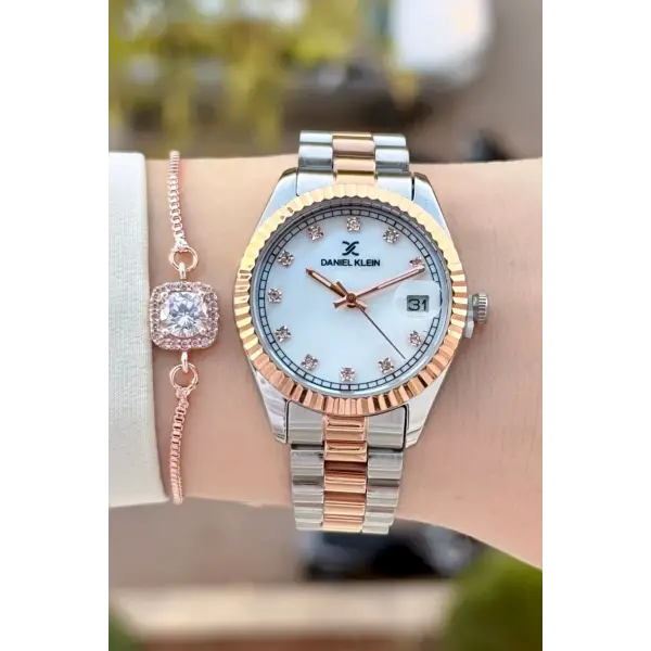 Rose Gümüş Renk 33 Mm Kadın Kol Saati ve Bileklik