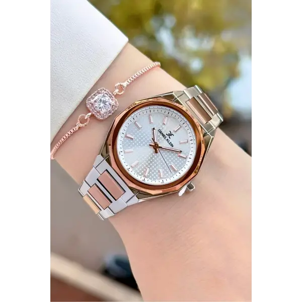 Rose Gümüş Renk 33 Mm Kadın Kol Saati ve Bileklik