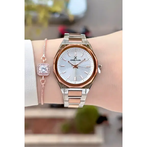 Rose Gümüş Renk 33 Mm Kadın Kol Saati ve Bileklik