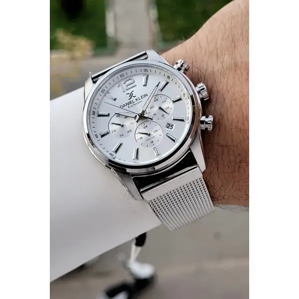 Gümüş Renk 43 Mm İç Göstergeleri Aktif Erkek Kol Saati