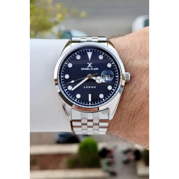 Kadranı Lacivert Kordonu Gümüş Renk İç Göstergeleri Aktif Hediye Paketli Erkek Kol Saati