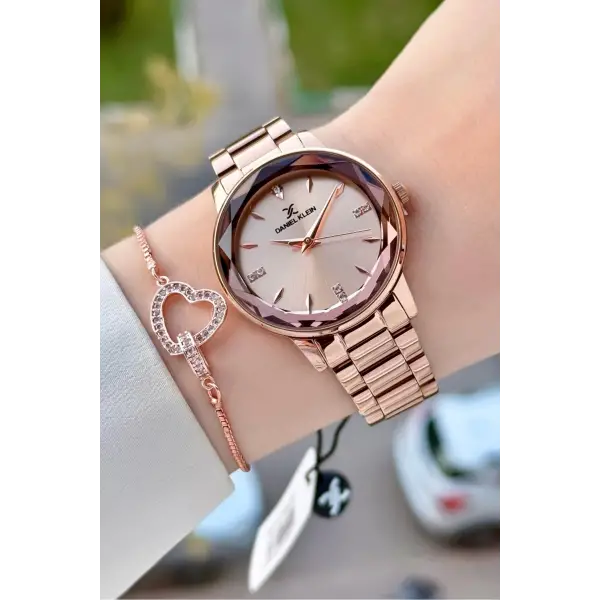 Rose Renk 34 Mm Kadın Kol Saati ve Bileklik
