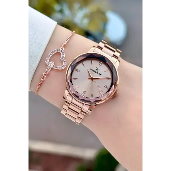 Rose Renk 34 Mm Kadın Kol Saati ve Bileklik