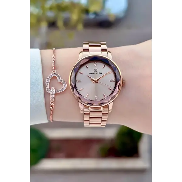 Rose Renk 34 Mm Kadın Kol Saati ve Bileklik