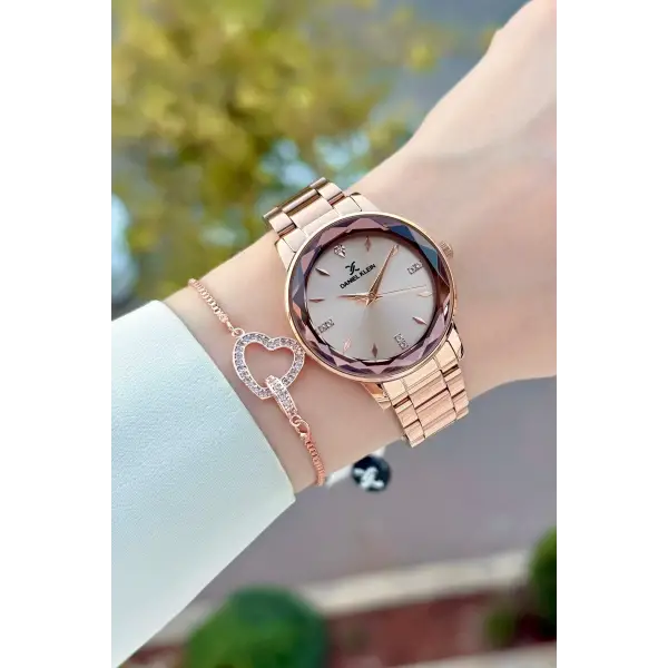 Rose Renk 34 Mm Kadın Kol Saati ve Bileklik
