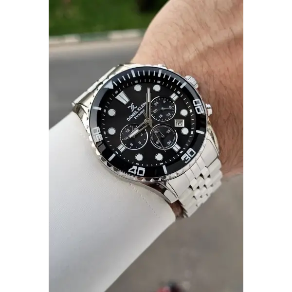 Kadranı Siyah Kordonu Gümüş Renk 44 Mm İç Göstergeleri Aktif Erkek Kol Saati