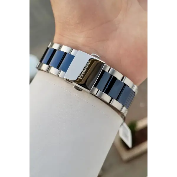 Göstergeleri Aktif Kadranı Lacivert Gümüş Renk Hediye Paketli Erkek Kol Saati