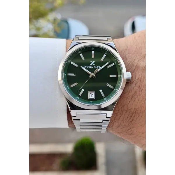 Kadranı Yeşil Kordonu Gümüş Renk 42 Mm İç Göstergeleri Aktif Erkek Kol Saati