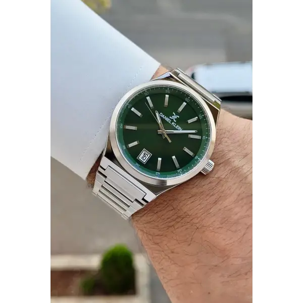 Kadranı Yeşil Kordonu Gümüş Renk 42 Mm İç Göstergeleri Aktif Erkek Kol Saati