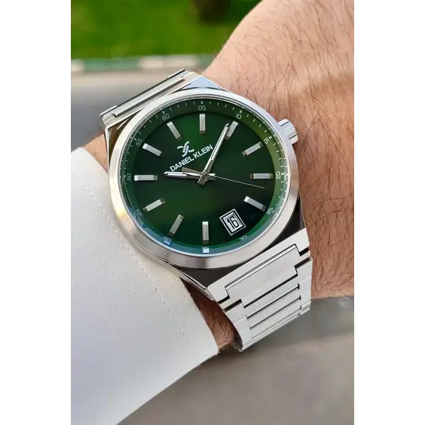 Kadranı Yeşil Kordonu Gümüş Renk 42 Mm İç Göstergeleri Aktif Erkek Kol Saati