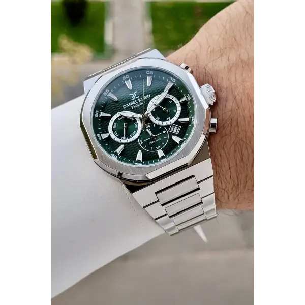 Kadranı Yeşil Kordonu Gümüş Renk 43 Mm İç Göstergeleri Aktif Erkek Kol Saati