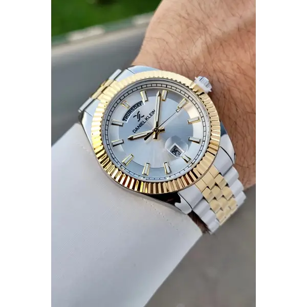 Gold Gümüş Renk 42 Mm İç Göstergeleri Aktif Erkek Kol Saati