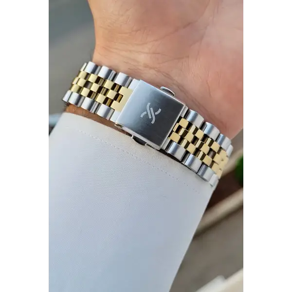 Gold Gümüş Renk 42 Mm İç Göstergeleri Aktif Erkek Kol Saati