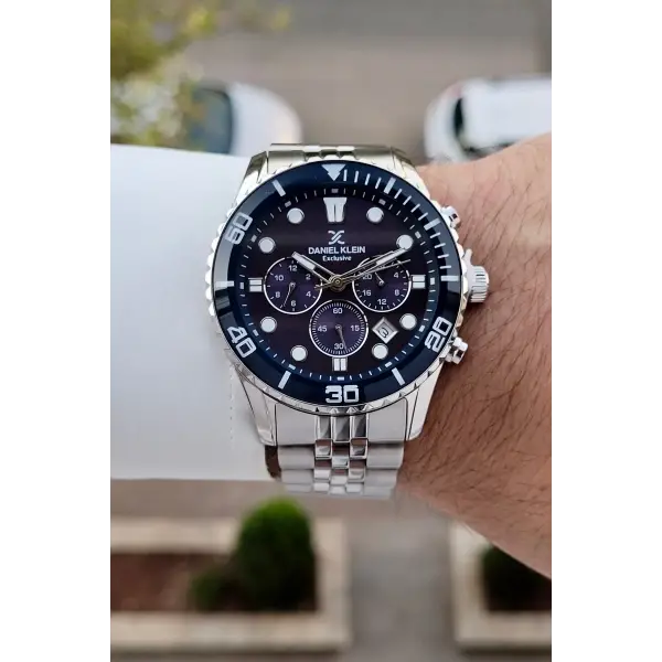 Kadranı Lacivert Kordonu Gümüş Renk 44 Mm İç Göstergeleri Aktif Erkek Kol Saati