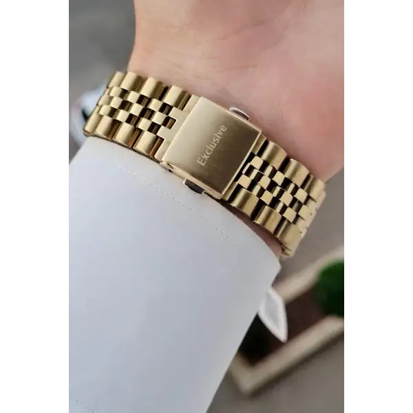 Kadranı Siyah Kordonu Gold Renk 44 Mm İç Göstergeleri Aktif Erkek Kol Saati