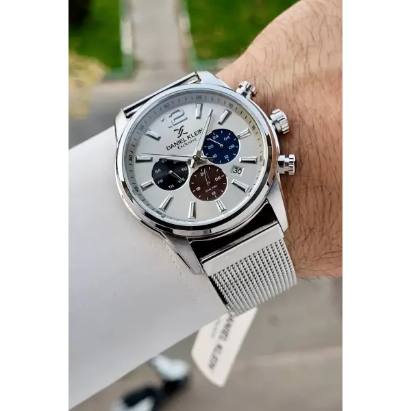 Gümüş Siyah Renk 43 Mm İç Göstergeleri Aktif Erkek Kol Saati