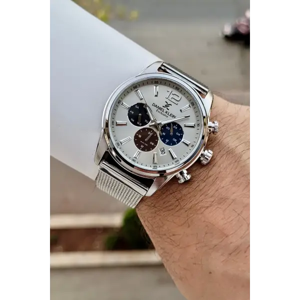 Gümüş Siyah Renk 43 Mm İç Göstergeleri Aktif Erkek Kol Saati