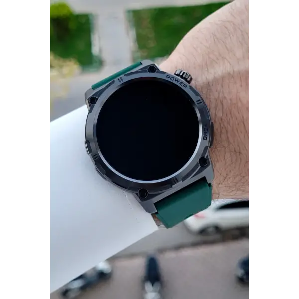 Kasası Siyah Korodnu Yeşil Renk Android ve İos Uyumlu Hediye Paketli Akıllı Kol Saat