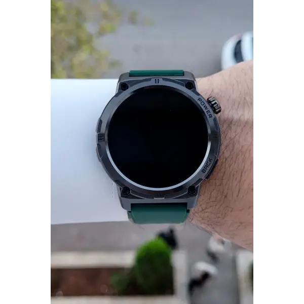 Kasası Siyah Korodnu Yeşil Renk Android ve İos Uyumlu Hediye Paketli Akıllı Kol Saat