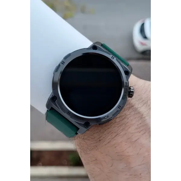 Kasası Siyah Korodnu Yeşil Renk Android ve İos Uyumlu Hediye Paketli Akıllı Kol Saat