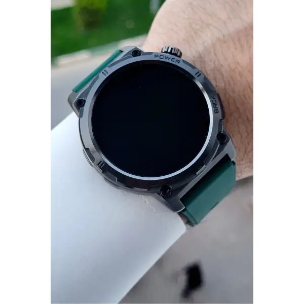 Kasası Siyah Korodnu Yeşil Renk Android ve İos Uyumlu Hediye Paketli Akıllı Kol Saat