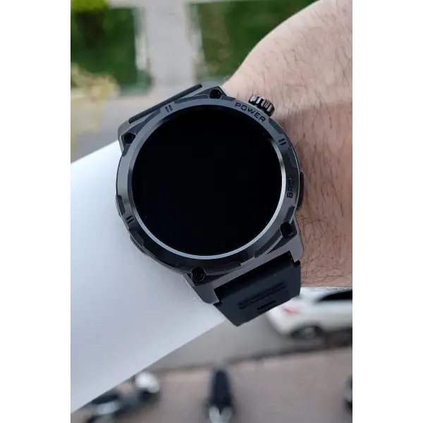 Kasası ve Kordonu Siyah Renk Android ve ios Uyumlu Hediye Paketli Akıllı Kol Saat