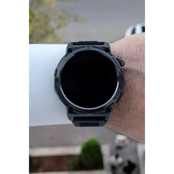 Kasası ve Kordonu Siyah Renk Android ve ios Uyumlu Hediye Paketli Akıllı Kol Saat