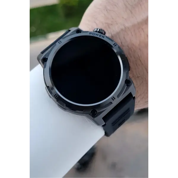 Kasası ve Kordonu Siyah Renk Android ve ios Uyumlu Hediye Paketli Akıllı Kol Saat