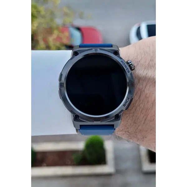 Kasası Siyah Kordonu Lacivert Renk Android ve ios Uyumlu Hediye Paketli Akıllı Saat