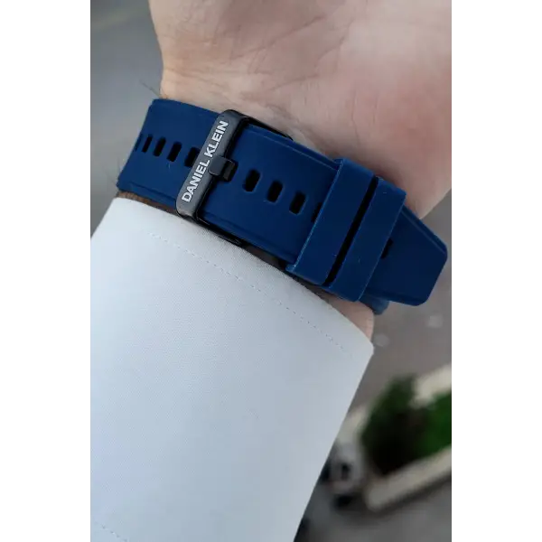 Kasası Siyah Kordonu Lacivert Renk Android ve ios Uyumlu Hediye Paketli Akıllı Saat