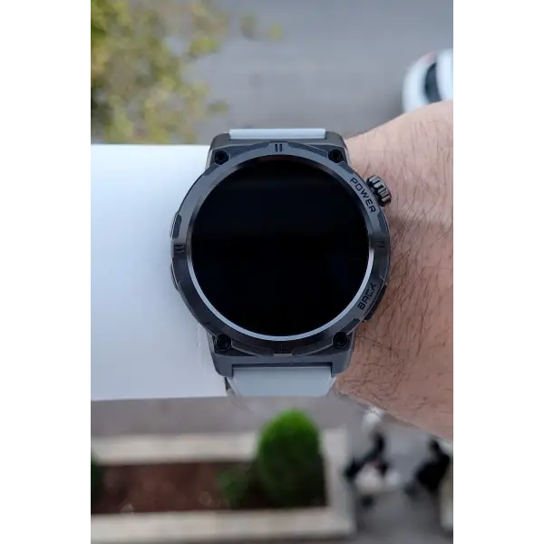 Kasası Siyah Kordonu Gri Renk Android ve İos Uyumlu Hediye Paketli Akıllı Kol Saat