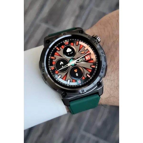 Çağrı Alma ve Yapma Özellikli Yeşil Renk Android ve iphone Uyumlu Akıllı Saat