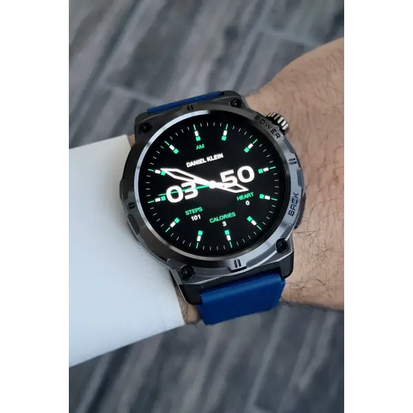 Çağrı Alma Ve Yapma Özellikli Lacivert Renk Android Ve Iphone Uyumlu Akıllı Kol Saati