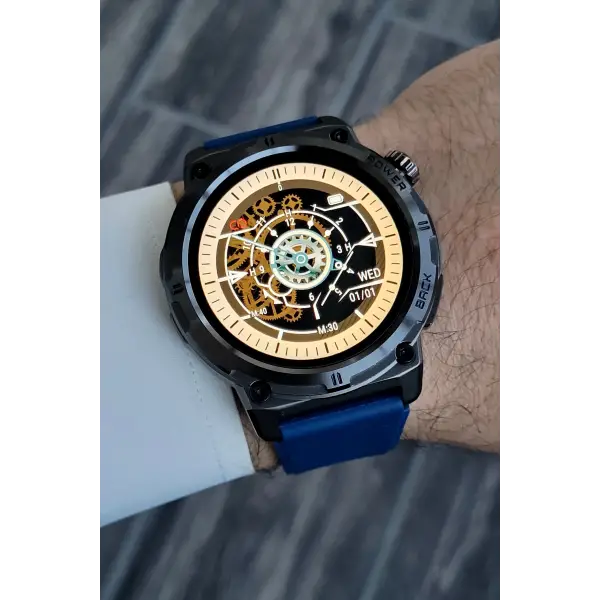 Çağrı Alma Ve Yapma Özellikli Lacivert Renk Android Ve Iphone Uyumlu Akıllı Kol Saati