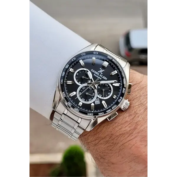 Kadranı Siyah Kordonu Gümüş Renk 44 Mm Göstergeleri Aktif Erkek Kol Saati