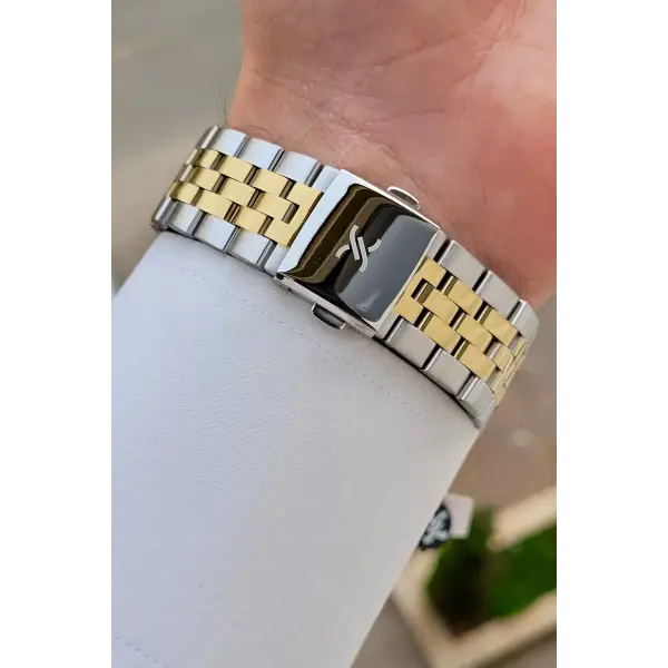 Kadranı Yeşil Kordonu Gold Gümüş Renk 43 mm Erkek Kol Saati